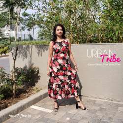 Nine2Five Black Printed Frill Midi