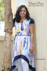 Nine2Five Brush Printed Polymoss C-Cut Kurti