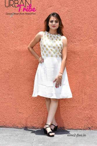 Nine2Five Knee Length White Dress