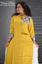 Nine2Five Mustard Color Cotton  Pocket  Kurti thumb 2