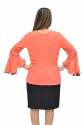 Nine2Five Orange Polymoss Flared Sleeves Top. thumb 3