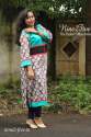 Nine2Five  Printed  Rama Green Rayon Cotton Kurti. thumb 1