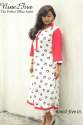 Nine2Five  White & Red Polymoss Straight Kurti. thumb 1