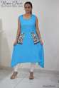 Sky Blue Rayon Cotton C- Cut Pocket Kurti. thumb 1