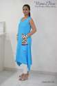 Sky Blue Rayon Cotton C- Cut Pocket Kurti. thumb 3
