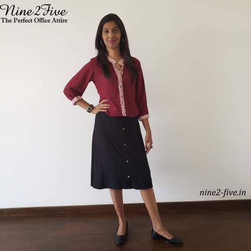 Wine Color Formal Shirt With  Collar