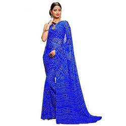Blue bandhani saree