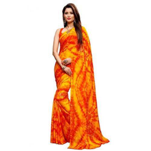 Orange Bandhani Saree