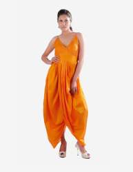 Orange Dhoti Style Jumpsuit 
