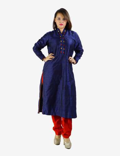 Royal Blue SIlk Long Kurti 