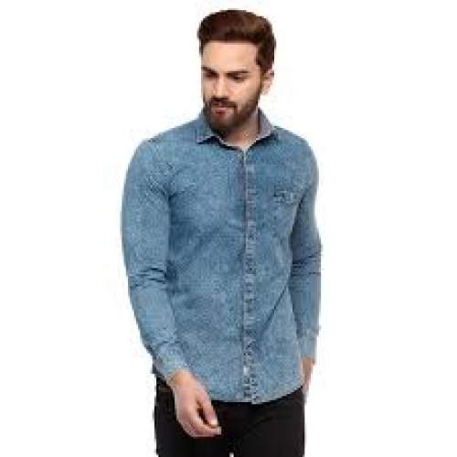 Gents Blue Denim shirt  by Sapna Selection