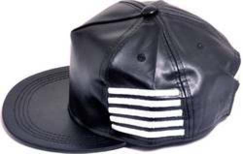 black leather cap by Alamdar International