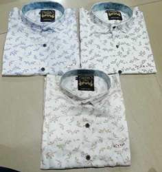 white satin printed shirt