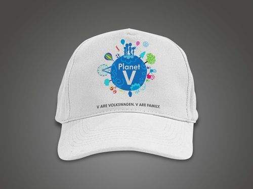 white cotton print cap