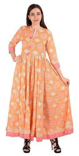 Fancy Jaipuri Anarkali Printed Kurti by Anjali Garment