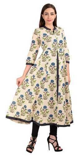 Printed Cotton Front Slit Kurti by Anjali Garment