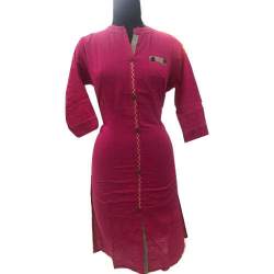 Stylish Plain Magents Color Kurti 