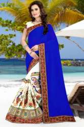 Printed Embroidery Georgette Saree