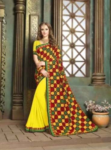 Wedding Bandhani Georgette Saree by CJ Enterprise