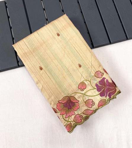 Amrita launch embroidery work tussar silk saree