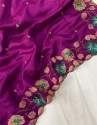 Amrita launch embroidery work tussar silk saree thumb 13