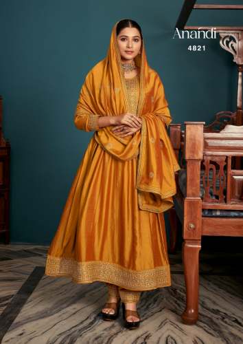 ANANDI launch   Embroidery Work Silk ready made suit