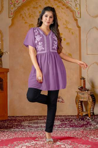 soft breeze charm Heavy Embroidery Work anarkali top