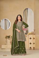 ANJUBAA VOL 30 chinnon fabric kurti palazzo pant and dupatta set