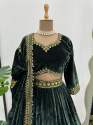 Beautiful And Premium Viscose Velvet Semi-Stitched Lehenga Dupatta thumb 3