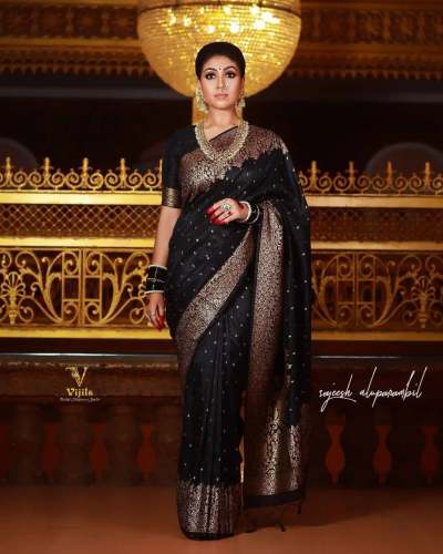 Beautiful Banarasi Soft Silk Saree With Copper Zari work