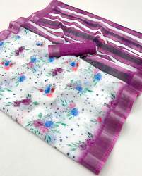 Beautiful Collection of  Linen Digital Print Sarees