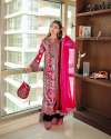Beautiful Georgette Pakistani Style Embroidery Work Kurti  palazzo Dupatta  Set thumb 4