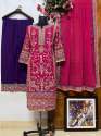 Beautiful Georgette Pakistani Style Embroidery Work Kurti  palazzo Dupatta  Set thumb 5