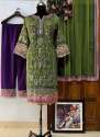 Beautiful Georgette Pakistani Style Embroidery Work Kurti  palazzo Dupatta  Set thumb 6
