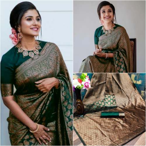 Beautiful jacquard Work Lichi Silk Saree