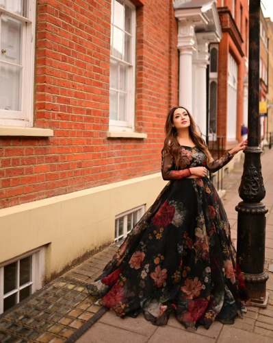 Beautiful Organza Floral Print Lehenga   by Fab Funda