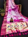 Beautiful Original Shibori Saree With Zari Weaving
