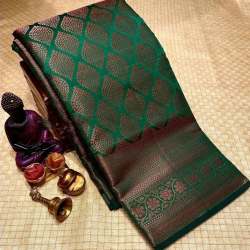 Beautiful Rich Pallu And Jacquard Work Lichi Silk Sarees
