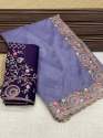 Beautiful Twil Net embroidery With Siroski Diamond Work saree