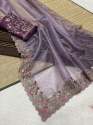 Beautiful Twil Net embroidery With Siroski Diamond Work saree thumb 6