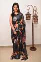 black-saree-with-georgette-fabric-with-digital-pri