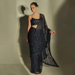 Block Buster Heavy Mono Net Sequins Embroidery work Bollywood Saree