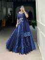 Blue Color Cotton Printed Navratri Lehenga Choli  thumb 3