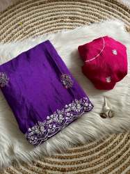 Boutique Type Embroidery Work C-pallu Design Chinnon  Saree