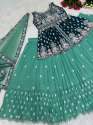Bridal Wear Heavy Georgette Lehenga With Diamond Or Mirror Hand Work thumb 3
