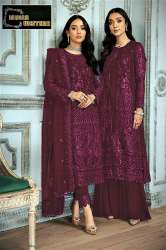 Butterfly Net Pakistani suit With Sequence Embroidery Work