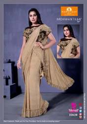 Buy Cream Ready To Wear Saree For Women