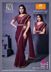 Buy Fancy Maroon Ready To Wear Saree At Wholesale