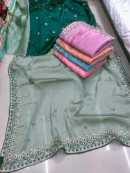 classic Embroidered work Fancy Saree 