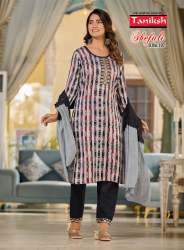 classic FOIL PRINT RAYON kurti pant dupatta set